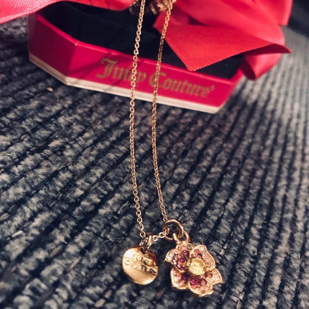 Juicy Couture Gold necklace with flower charm